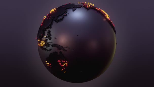 Чёрный Оранжевый Глобус — стоковое видео