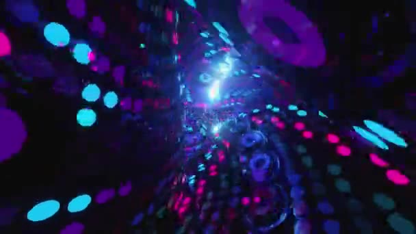 Túnel Abstrato Rosa Laço Azul — Vídeo de Stock