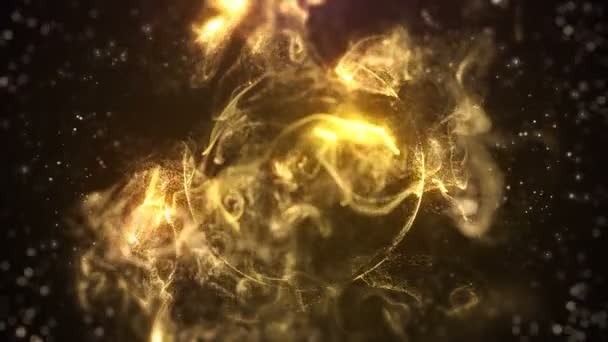 3Dアニメーションで赤い煙と黄色のエネルギースフィア — ストック動画
