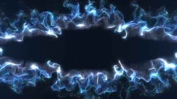 3Dアニメーションの青い火の境界線 — ストック動画