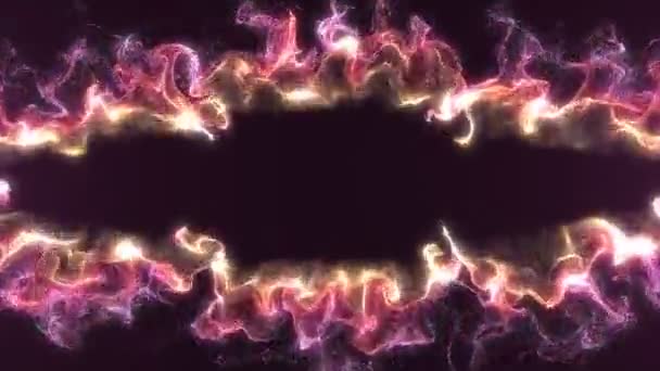 Kırmızı Parçacıklar Boyutlu Animasyonda Kenarı Ateşler — Stok video