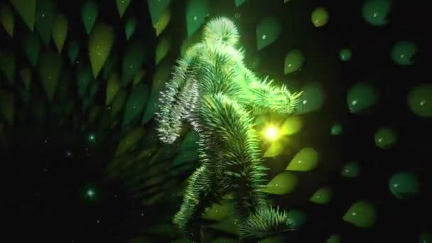 Vjループのスパイシーな緑の男の3D空間を歩く — ストック動画