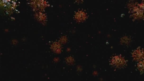 Animacja Ruchomej Komórki Wirusa Korony Pod Mikroskopem — Wideo stockowe