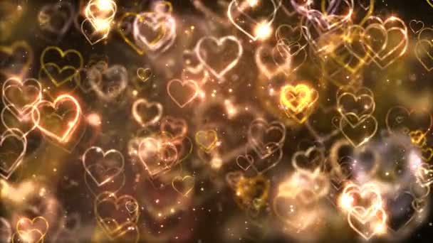 Χρυσό Φόντο Αγάπη Μια Animation — Αρχείο Βίντεο