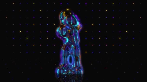 Dancing Glass Man Sullo Sfondo Funky — Video Stock