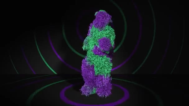 Loop Hairly Animated Man Dancing — стоковое видео