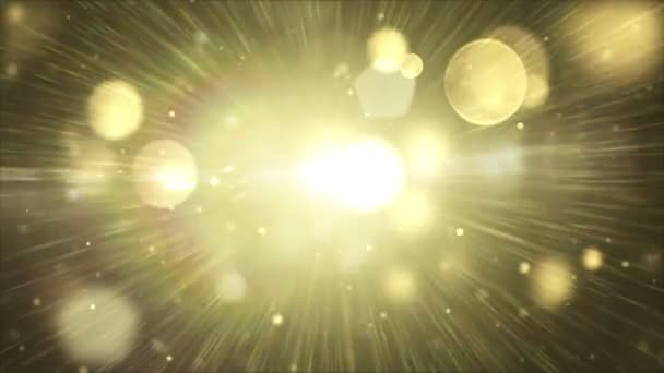 Bright Golden Bokeh Lights Animation — Stock Video