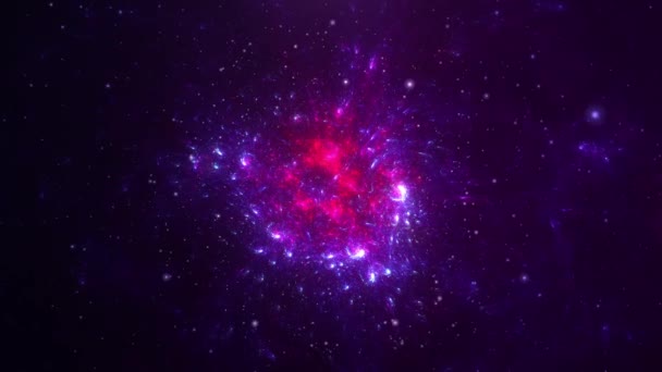 Abstrakt Rymdflygning Mot Nebulosa — Stockvideo