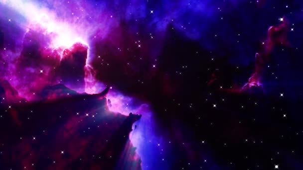 Espacio Universo Viajan Través Nebulosas — Vídeos de Stock