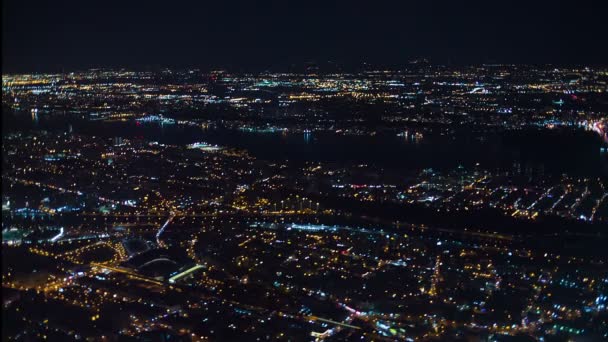 Schot Uit Het Vliegtuig Tijdens Vlucht Vanuit New York City — Stockvideo