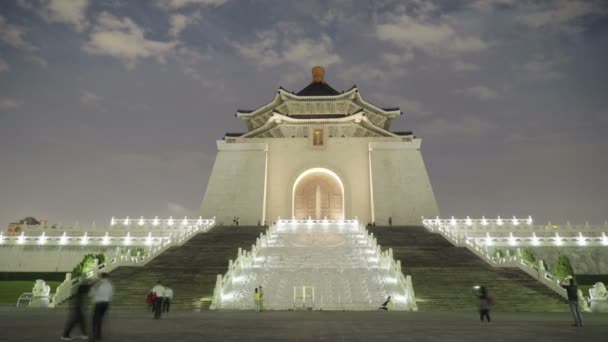 Memorial Hall Taipei Noche Timelapse — Vídeos de Stock