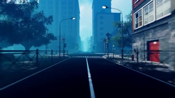 City Street Einer Animation — Stockvideo