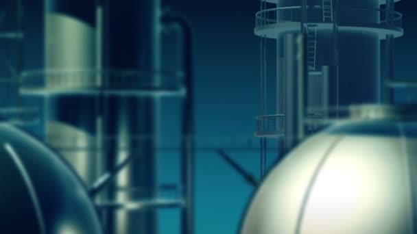 3Dアニメーションの工業用ガス複合体 — ストック動画