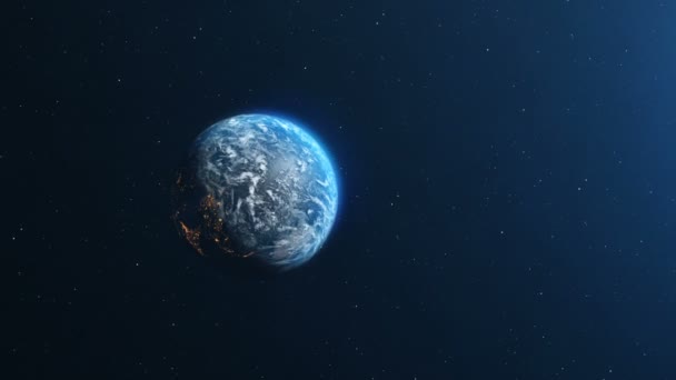 行星地球和背景中的恒星 — 图库视频影像