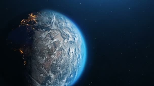 Planeta Terra Estrelas Segundo Plano Uma Animação — Vídeo de Stock