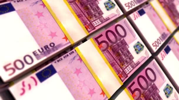 500ユーロ紙幣スタックの背景 — ストック動画