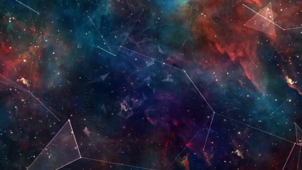 Space Plexus Animation Rot Und Blau — Stockvideo