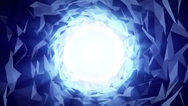Ein Blauer Low Poly Tunnel Einer Animation — Stockvideo