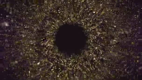 Boyutlu Animasyonda Altın Parçacıklar Tüneli — Stok video
