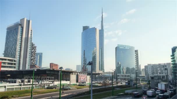 Modern Business Center Milan Italy — Stock Video