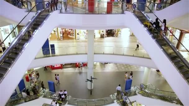 Bevásárlóközpont Escalator Időeltolódása — Stock videók