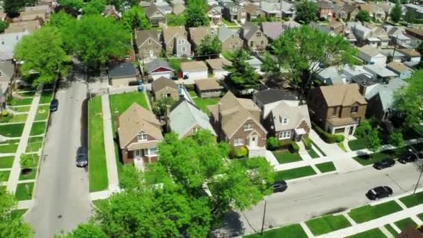 Vue Par Drone Des Quartiers Verts Sains Chicago — Video