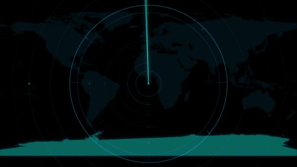 World Map Continent Scanner Antarctica — Stock Video