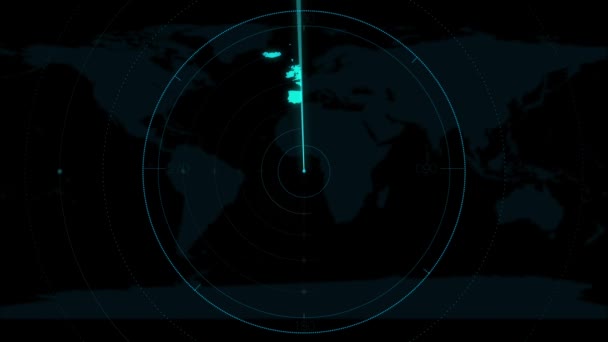 Weltkarte Kontinent Scanner Von Europa — Stockvideo