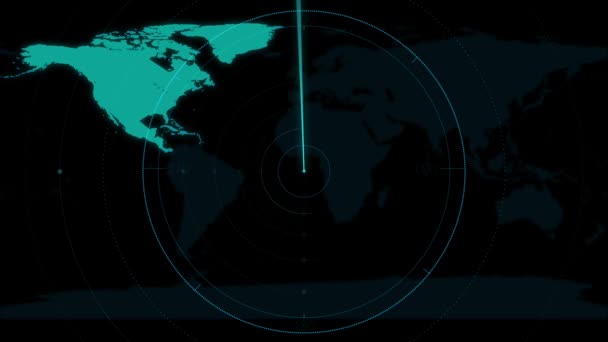 世界地图美洲大陆扫描仪 — 图库视频影像