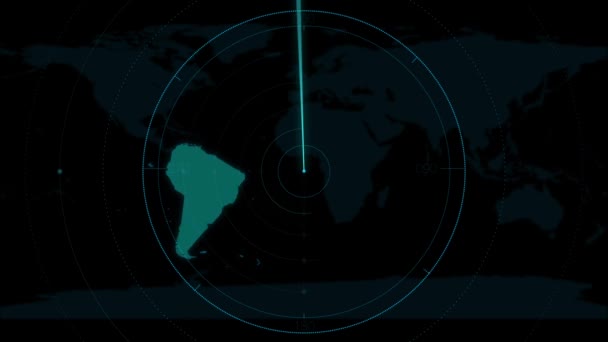 南美洲世界地图大陆扫描仪 — 图库视频影像