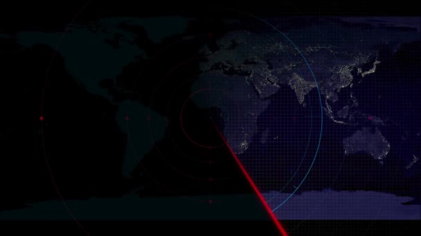各大洲的世界地图雷达 — 图库视频影像