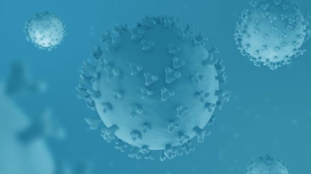 Coronavirus Covid Looped Blue Background — 图库视频影像