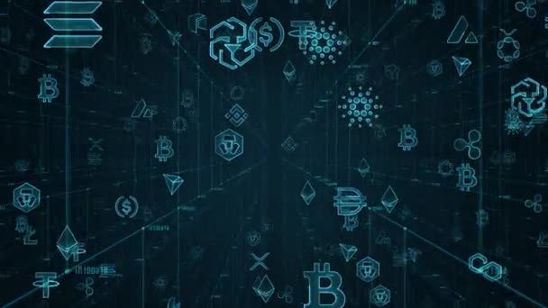 Crypto Blockchain Digital Data Network — 图库视频影像