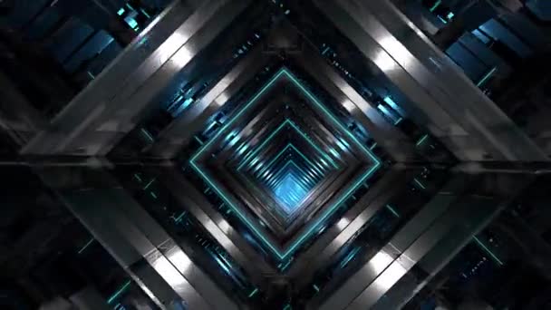 Metal Grids Neon Background Animation — Vídeos de Stock