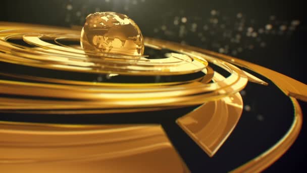 Gold Globe Background Animation — Wideo stockowe