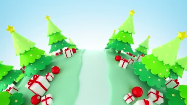 Christmas Cartoon Background Small Globe — Stock video
