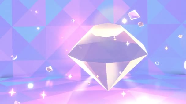 Looped Glowing Brilliant Diamond Shiny Sparkles Animation — Wideo stockowe