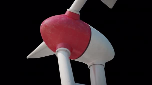 Wind Turbine Transparent Alpha Background — Stockvideo