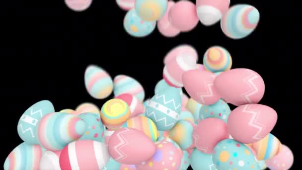 Easter Eggs Transition Transparent Alpha Background — Vídeos de Stock