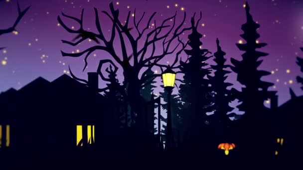 Halloween Dark Forest Background Animation — Stockvideo