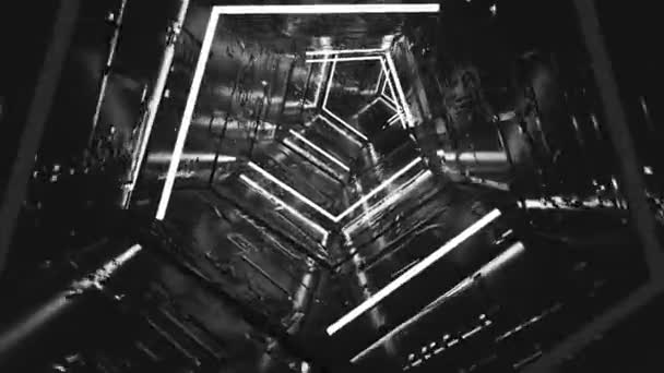 Loopable Pentagon Tunnel Black White — ストック動画