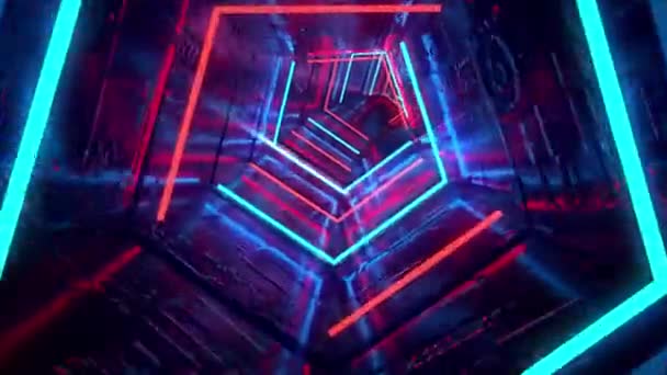 Loopable Pentagon Tunnel Animation — Stockvideo