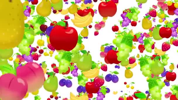Fruits Falling White Background — Video