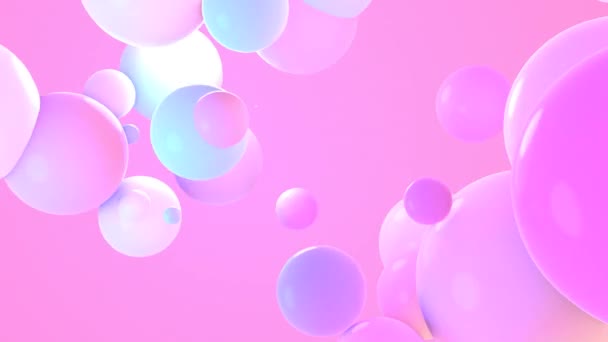 Looped Soft Pastel Gradient Color Spheres Flowing Pink Air Animation — Stockvideo