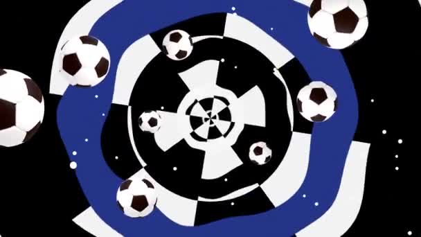 Цикл Мультяшных Футбольных Мячей Шаблон Анимированные Обои — стоковое видео