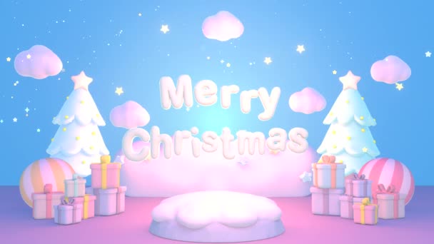 Looped Floating Merry Christmas Sign — Video Stock