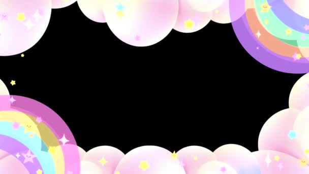 Isolated Sweet Doodle Stars Rainbow Frame — Wideo stockowe