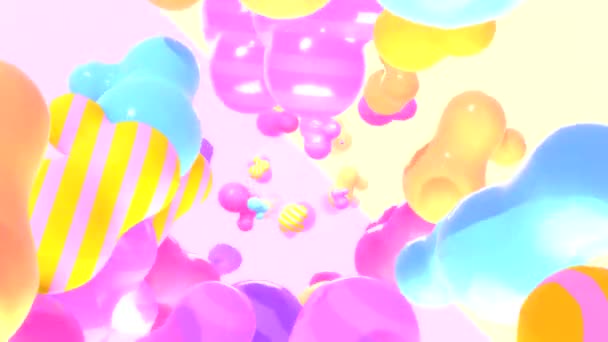 Looped Passing Colorful Blobs Animation — Stockvideo