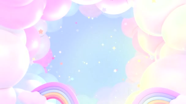 Dreamy Rainbow Clouds Background Animation — Vídeo de stock