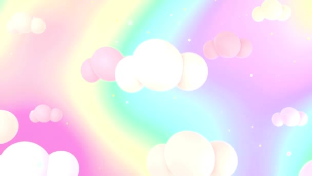 Looped Iridescent Sky Clouds Stars Animation — 图库视频影像